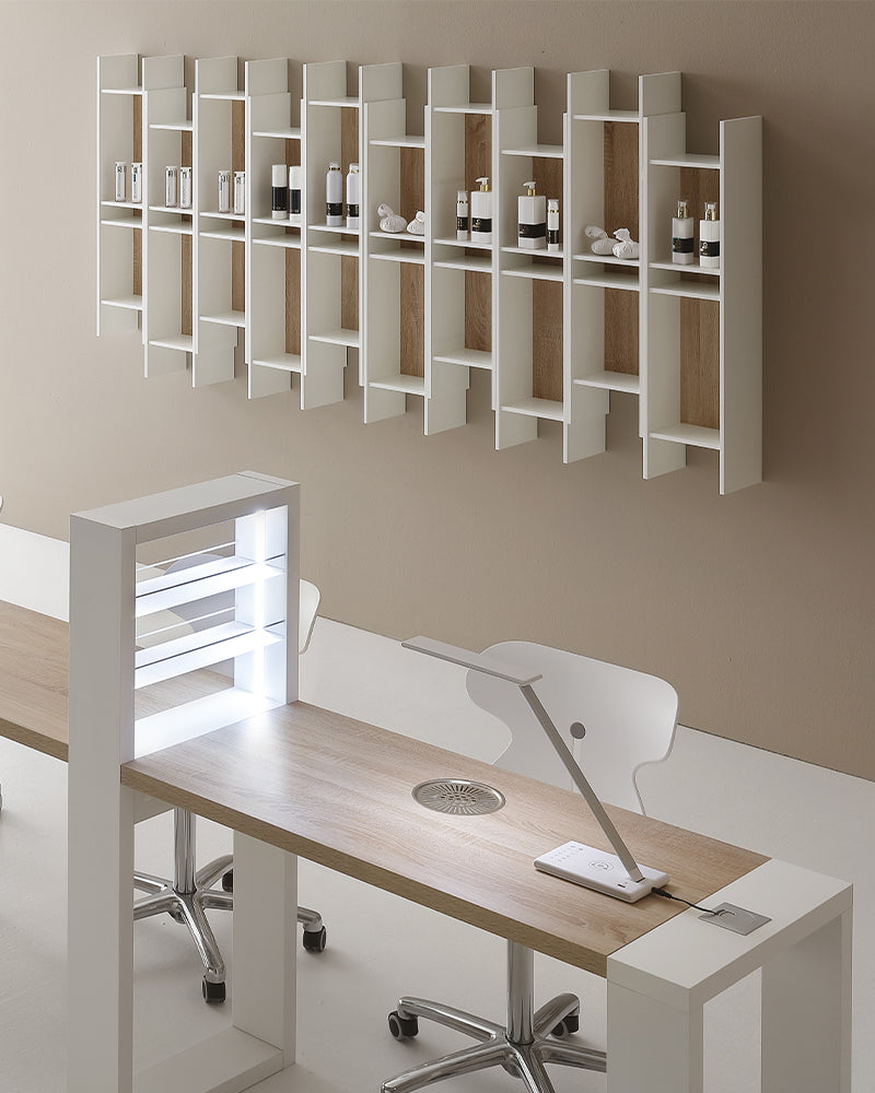 Living manicure table with suction